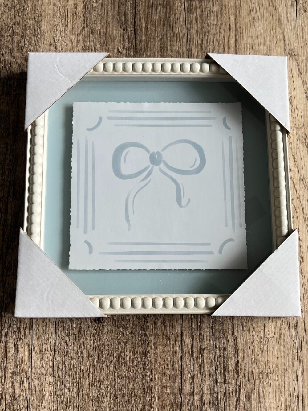 New Framed Bow Shadow Box Wall Art Farmhouse Cottagecore Decor